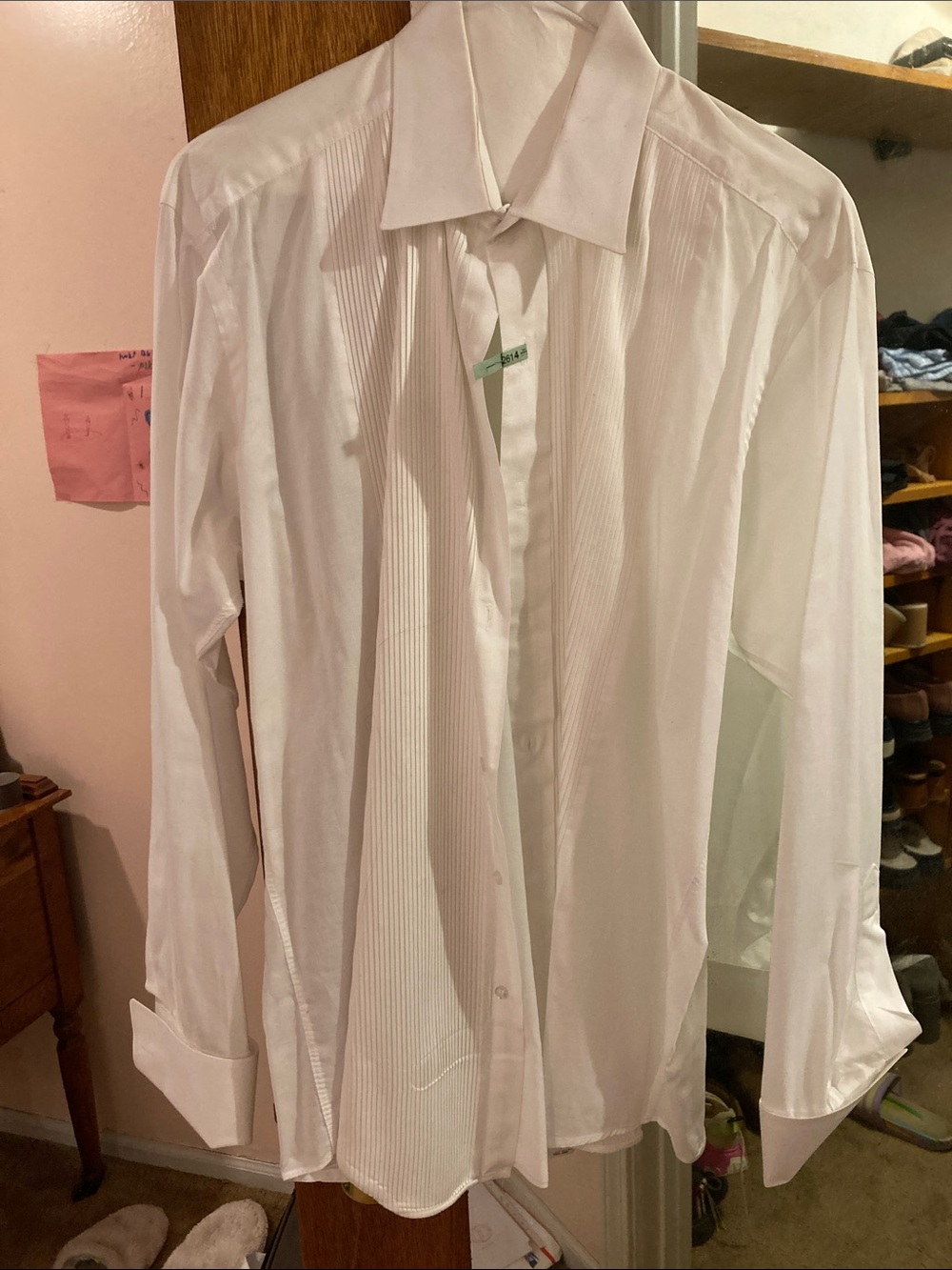 After Six White Pleated Front Dress Shirt